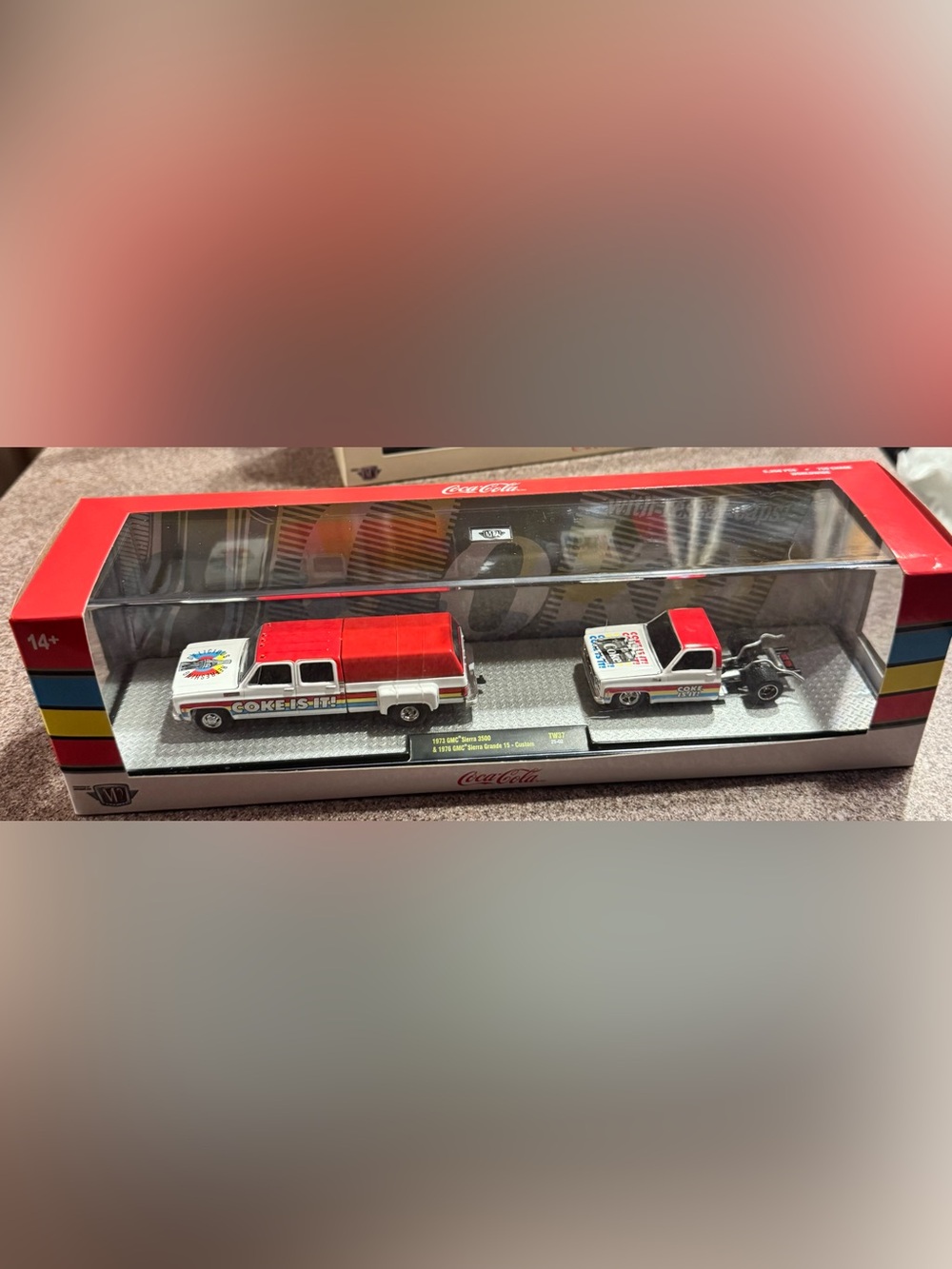 Coca Cola Red and White Collectible Toy Truck Set
